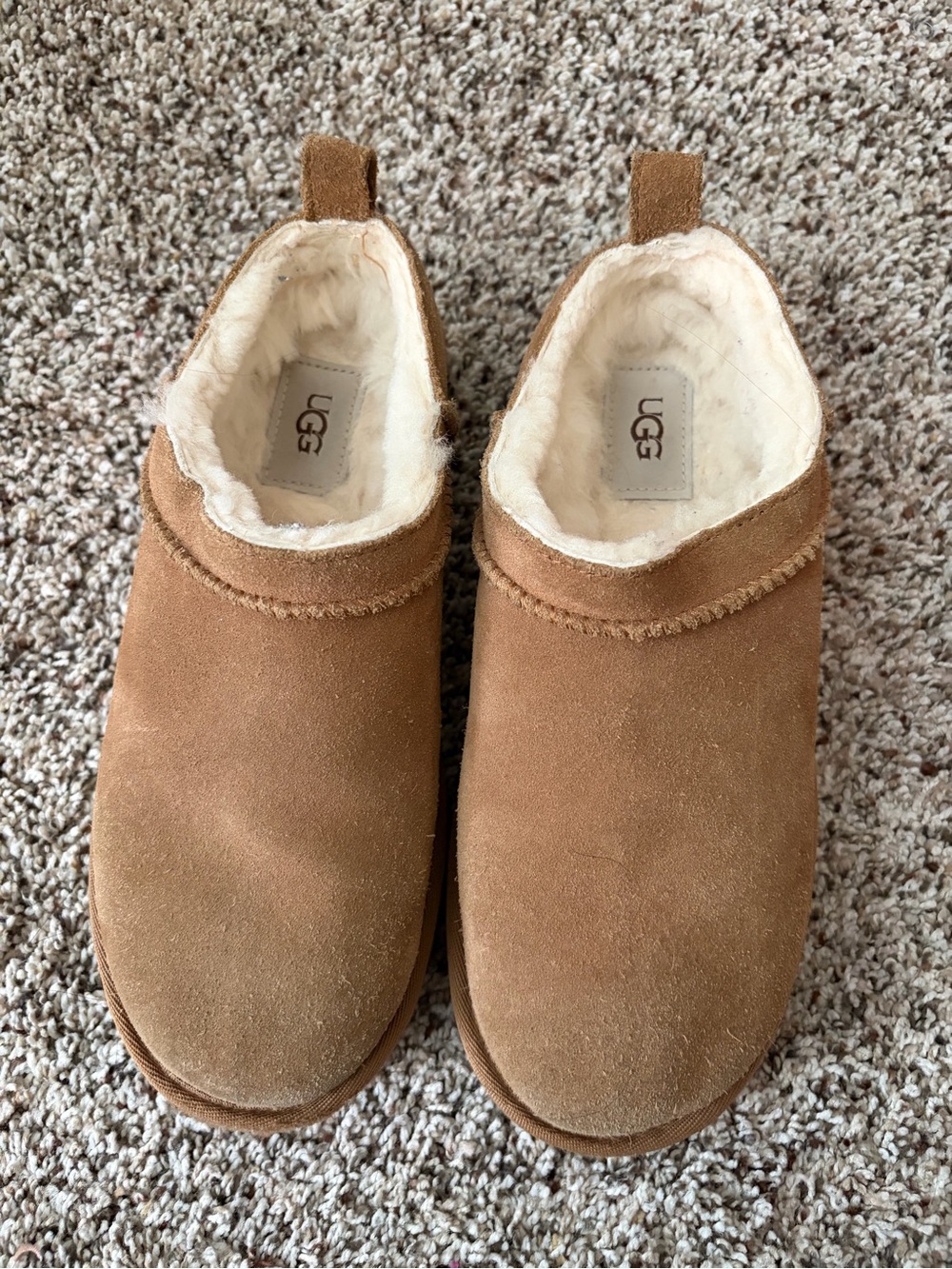 UGG Slip-On Shearling Lined Slippers in Chestnut